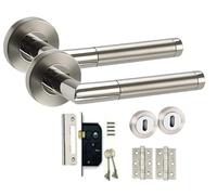 Golden Grace Mitred Door Handles Lever Pack, Duo Chrome Finish
