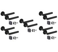 Golden Grace Mitred Door Handles Pack with Latch, Matt Black Finish
