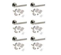 Golden Grace Mitred Door Latch Handles on Rose, Dual Finish 6 Sets