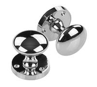 Golden Grace Mortice Sprung Door Knob Set, Metal, Chrome, 2 Pairs