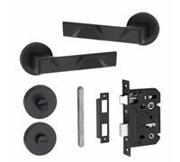 Golden Grace Nova Round Rose Bathroom, Matt Black Finish, Bathroom Set