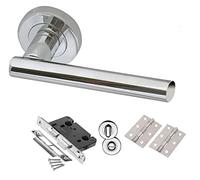 Golden Grace Polished Chrome T-Bar Door Handle Bathroom Toilet Lock Set