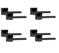 Golden Grace Rose Zeta Lever Latch Door Handles Square, Matt Black