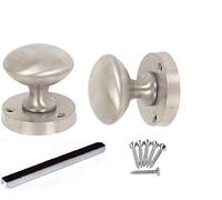 Golden Grace Satin Brushed Chrome Mortice Sprung Door Knob Set Pack Pair | Includes spindle and necessary screws for complete installation, finished in sleek satin brushed chrome metal.