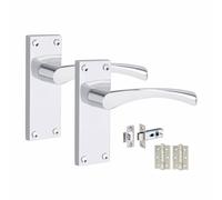 Golden Grace Scroll Astrid Latch Door Handles, Polished Chrome, 1 Set