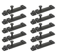 Golden Grace Security Door Slide Bolt Tower, Matt Black 100mm - Pack of 10 | Includes screws for simple installation, utilizing a slimline design to upgrade home security on backyard gates.