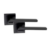 Golden Grace Sigma Lever Latch Door Handle on Square Rose Matt Black 1 Pair