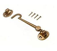 Golden Grace Silent Cabin Hook & Eye Gate Latch, Polished Brass, 100mm, 4" | Includes screws and matching fittings for hassle-free installation, offering a tidy concealed look for heavy-duty gates.