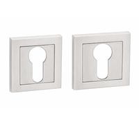 Golden Grace Square Euro Key Hole Escutcheon, Satin Nickel Finish