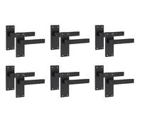 Golden Grace Straight Delta Door Handles Latch, 6 Pairs Matt Black | Matt black finish with elegant backplate, zinc construction; each set contains spindles, screws and door handles.