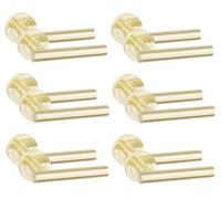 Golden Grace Straight T-Bar Door Handles, 6 Pairs, Satin Brass Finish