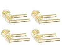 Golden Grace Straight T-Bar Door Handles Metal 4 Pairs, Satin Brass
