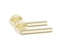 Golden Grace Straight T-Bar Door Handles, Satin Brass Finish, 1 Pair