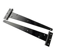 Golden Grace Strap Gate Tee Hinges in Black Finish, External Gate Hardware - 400mm 16", Pack of 2
