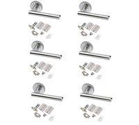 Golden Grace T-Bar Door Handles, Latch & Hinges, Polished Chrome, 6 Sets