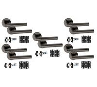 Golden Grace T-Bar Handles with Latch & Hinges, Metallic Black, 5 Sets