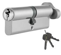 Golden Grace Thumb Turn Euro Cylinder Lock in Chrome Finish, Euro Door Barrel Lock with 3 Keys - 35T/35, 70 mm