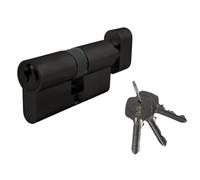 Golden Grace Thumb Turn Euro Cylinder Lock in Matt Black Finish, Euro Door Barrel Lock with 3 Keys - 35T/35, 70 mm