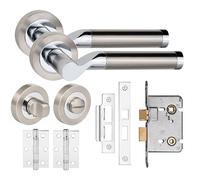 Golden Grace Titan Bathroom Handle Pack, Satin Nickel/Polished Chrome