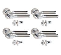 Golden Grace Titan Door Handles Duo Finish Satin Nickel Polished Chrome