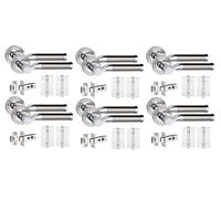 Golden Grace Titan Door Handles Lever, Dual Nickel/Chrome, 6 Pairs