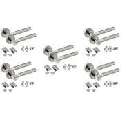Golden Grace Titan Style Modern Door Handles Lever Latch On Round Rose in Duo Finish with Hinges & 75mm Latches - 5 Sets