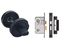 Golden Grace Toilet Door Thumb Turn & Release with 64mm Mortise Lock, Black
