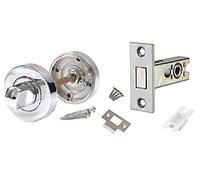 Golden Grace Toilet Thumb Turn & Dead Bolt, 51mm Diameter, Polished Chrome