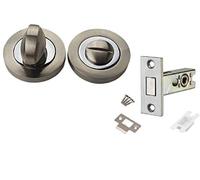 Golden Grace Toilet Thumb Turn & Dead Bolt Set, Duo Chrome & Satin Nickel