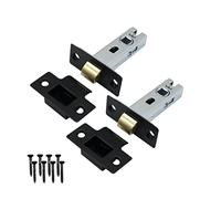 Golden Grace Tubular Mortice 64mm Door Latch Matt Black Finish - Pack of 2 | Matt black latch works with rose and backplate handles via bolt-through fittings, fitting a 25mm hole on internal doors.