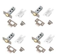 Golden Grace Tubular Mortice Door Latch Set of 4, Polished Chrome 65mm | Includes screws, strike plates and plastic dust caps to ensure a clean, concealed finish for sprung lever door handles.