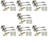 Golden Grace Twist Astrid Door Handle Lever Latch Pack, Duo Chrome Finish | Includes ball bearing hinges, 64mm tubular latches and screws, using a screw-on outer rose to conceal fixings.