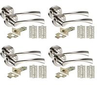 Golden Grace Twist Astrid Door Handles with 64mm Latch, Duo Chrome Finish