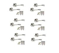 Golden Grace Twist Astrid Modern Door Handles, Dual Finish, 6 Sets | Includes screws and strike plate for hassle-free installation, offering a tidy concealed rose look on metal base.
