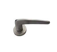 Golden Grace Venus Door Handles on Round Rose in Satin Stainless Steel Finish, Complete with Fixing Screws - 1 Pair