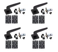 Golden Grace Venus Door Handles on Square Rose with Latch 4 Sets