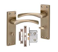 Golden Grace Victorian Astrid Bathroom Lock Door Handles, Bathroom Set