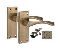 Golden Grace Victorian Astrid Door Handle Set, Antique Brass, 1 Set