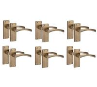 Golden Grace Victorian Astrid Scroll Door Handle, Antique Brass, 6 Pairs