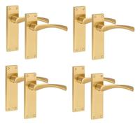 Golden Grace Victorian Astrid Scroll Door Handles, Satin Brass, 4 Pairs