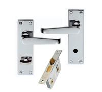 Golden Grace Victorian Bathroom Handles & 64mm Lock, Bathroom Set