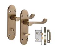 Golden Grace Victorian Epsom Bathroom Lock Door Handles, Bathroom Set