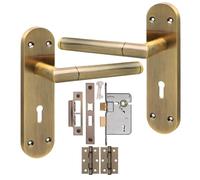 Golden Grace Victorian Mitred 3 Lever Lock Handle Set, Key Lock Set