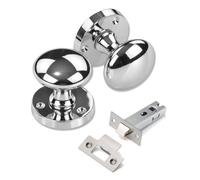 Golden Grace Victorian Mortise Door Knob Set 3" Tubular Latch Chrome | Traditional Victorian Door Knob Set Polished Chrome Matching 3" (76mm) Tubular Latch Spindle & Fixings Classic Design