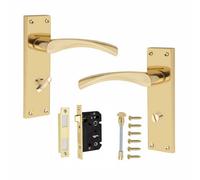 Golden Grace Victorian Scroll Astrid Internal Door Handle Gold Polished Brass Bathroom Wc Toilet With 64mm Bathroom Mortise Lock 150mmx40mm