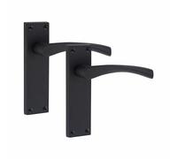 Golden Grace Victorian Scroll Astrid Latch Handles, Matt Black, 1 Pair