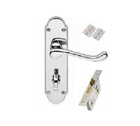 Golden Grace Victorian Scroll Bathroom Handles, Polished Chrome