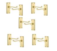 Golden Grace Victorian Scroll Door Handles in Polished Brass 5 Sets, 120mm