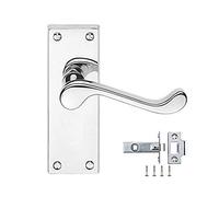 Golden Grace Victorian Scroll Door Handles Latch in Polished Chrome Finish - 7 Sets