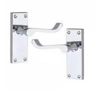 Golden Grace Victorian Scroll Door Handles, Polished Chrome, 1 Pair 120mm